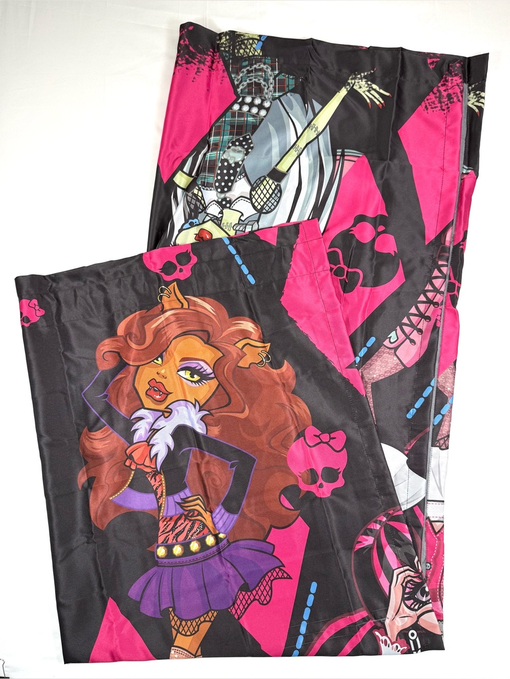 MONSTER HIGH Girls Curtain Panel 42x65 Goth Glam Bedroom Decor Pink Black Y2K